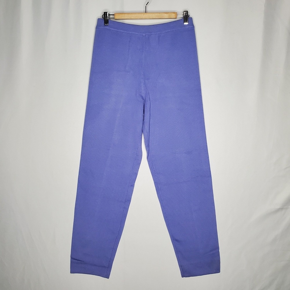 Side‎ Effects Vintage Knit Pants Medium Periwinkle Pull-On Tapered Leg